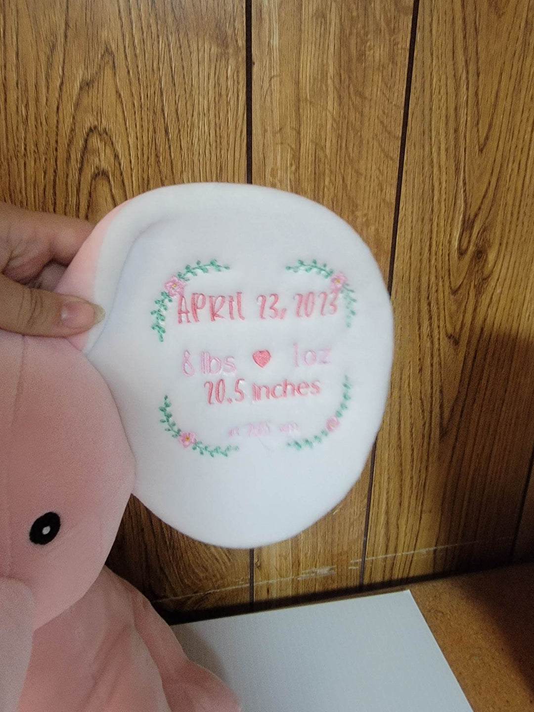 Personalized Birth Announcement Plush Elephant