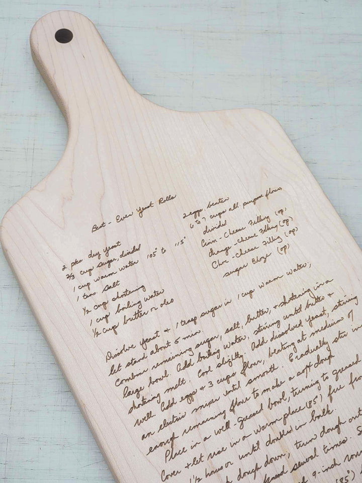 Handwritten Recipe Engraved Cutting Board, Custom Charcuterie Board