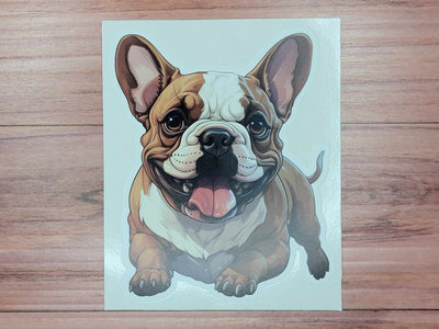 Happy French Bulldog Vinyl Decal Sticker