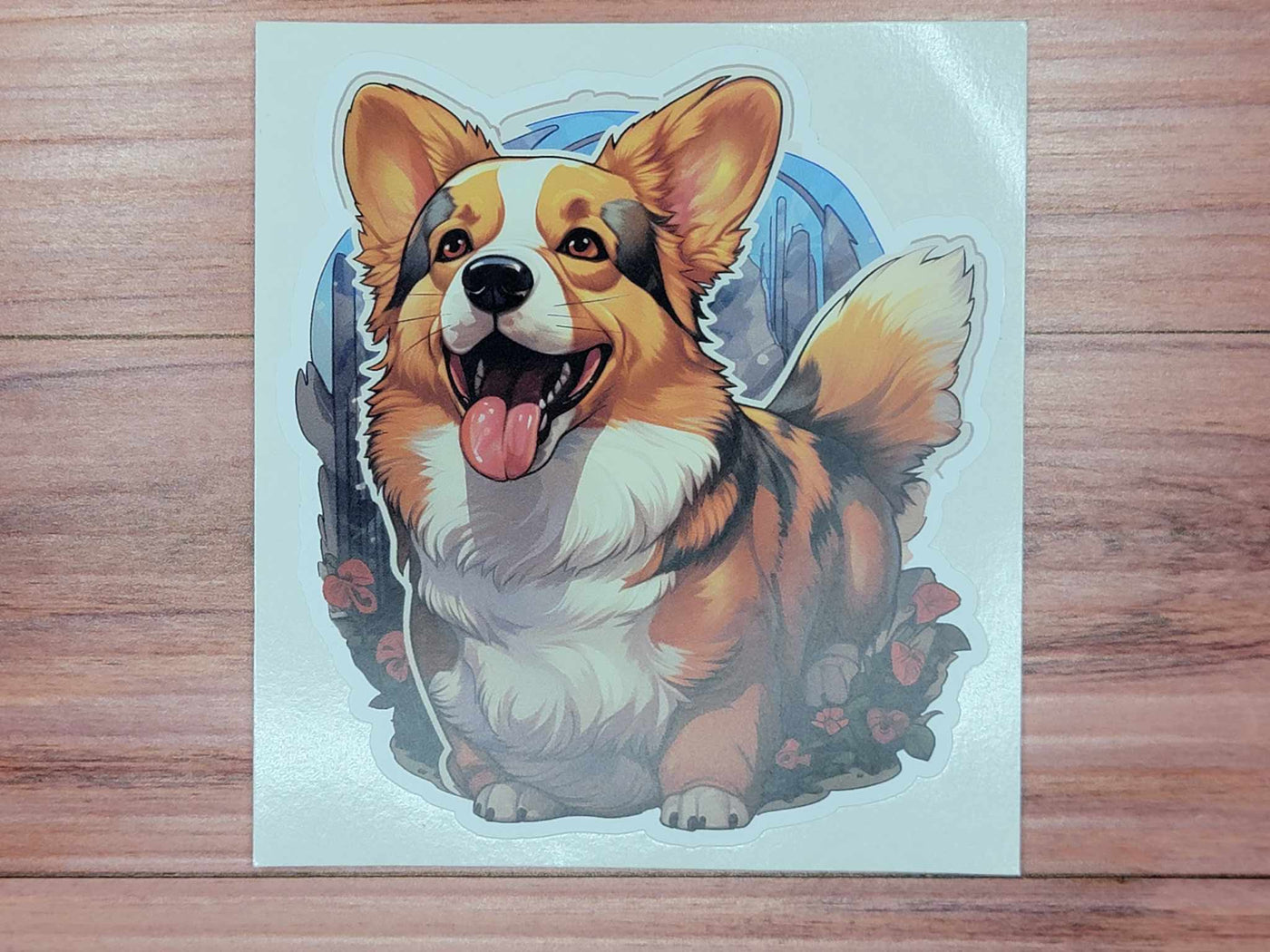 Happy Corgi Vinyl Decal Sticker