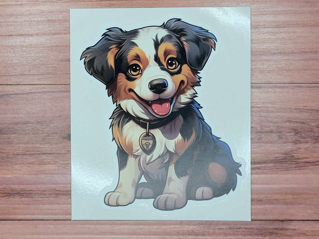 Australian Shepherd Puppy Vinyl Decal Sticker