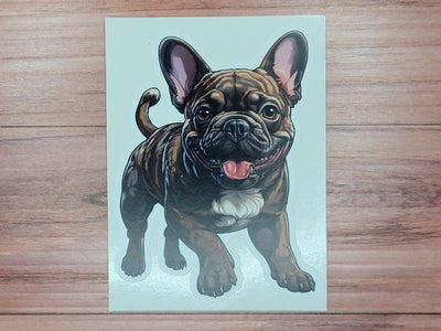 Happy French Bulldog Vinyl Decal Sticker