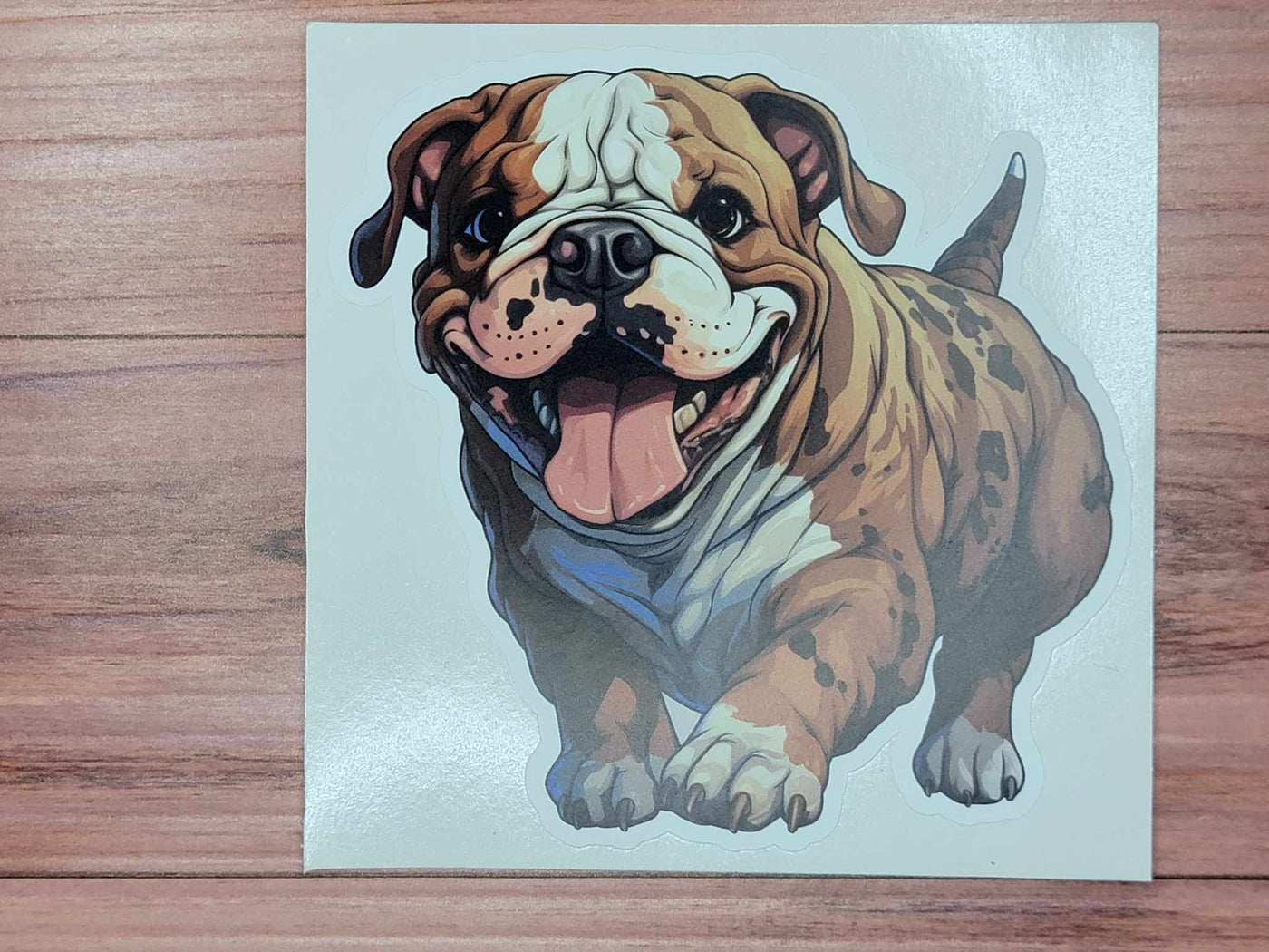 Happy English Bulldog Vinyl Decal Sticker