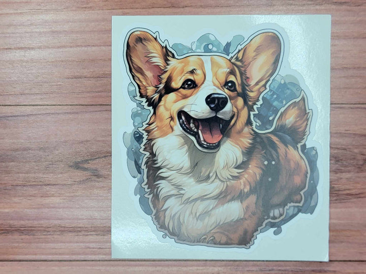 Happy Corgi Vinyl Decal Sticker