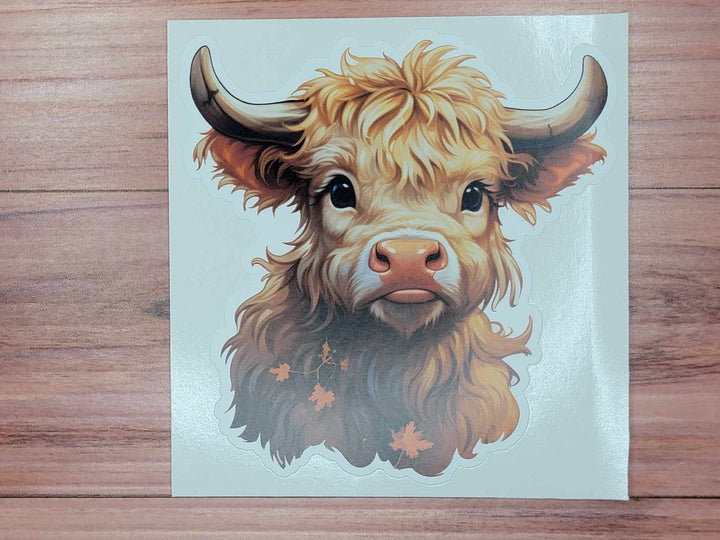 Baby Highland Cow Vinyl Decal Sticker