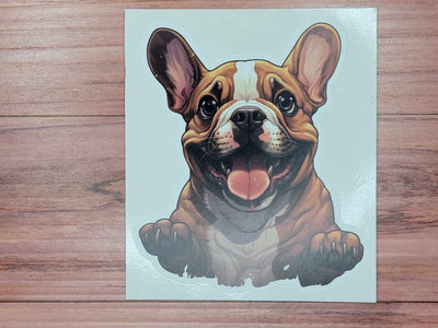 Happy French Bulldog Vinyl Decal Sticker