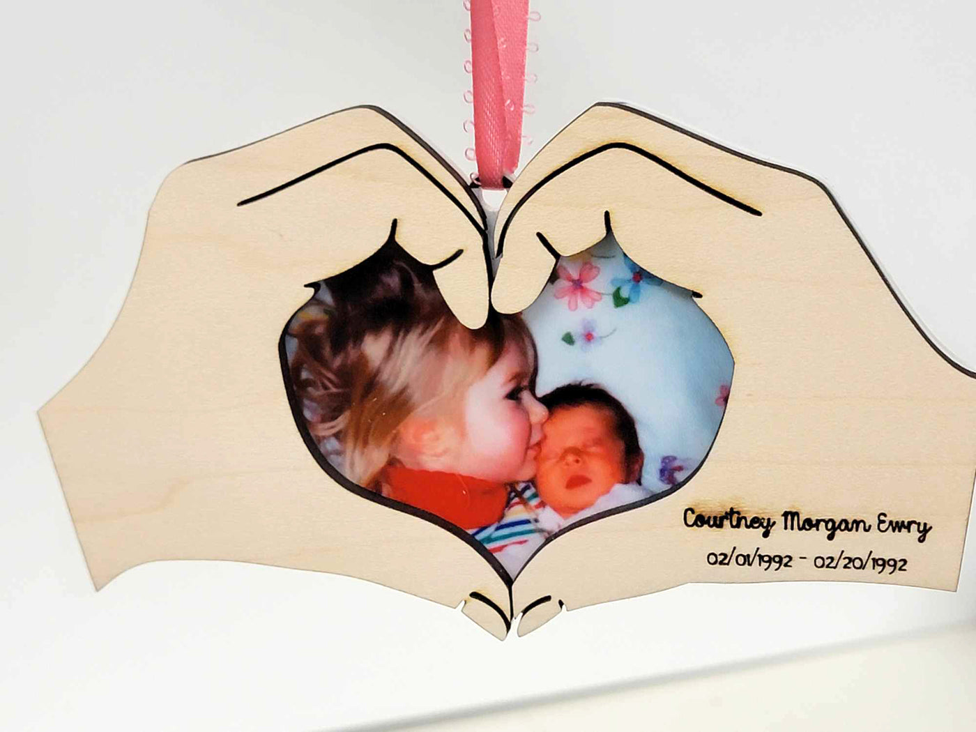 Personalized Heart Hand Memorial Ornament