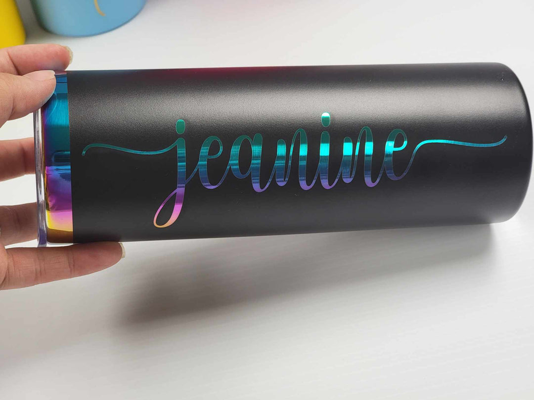 Personalized Rainbow 20oz Tumblers with Free Straw - Choose Your Name!