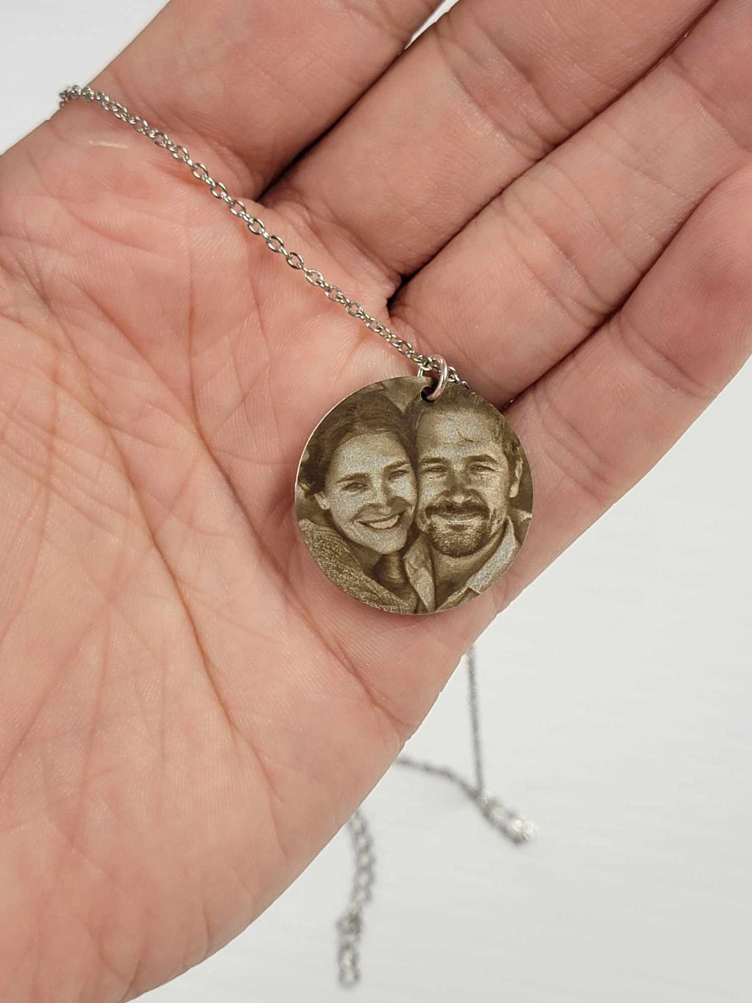 Custom Laser Engraved 1" Stainless Steel Pendant or Dog Tag - Perfect for Necklaces or Keychains