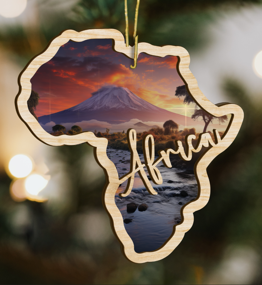 Africa Wood Ornament