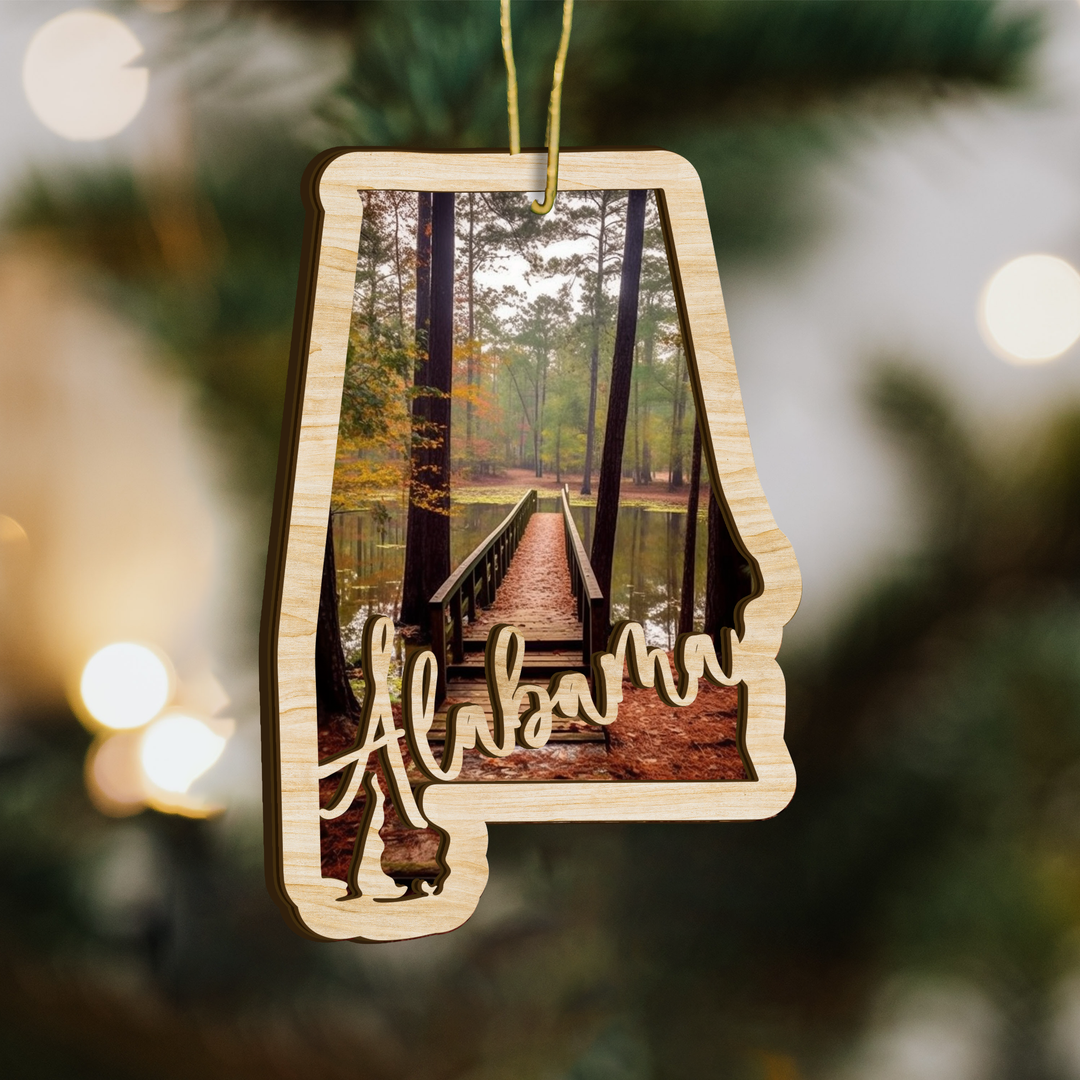 Alabama State Wood Ornament