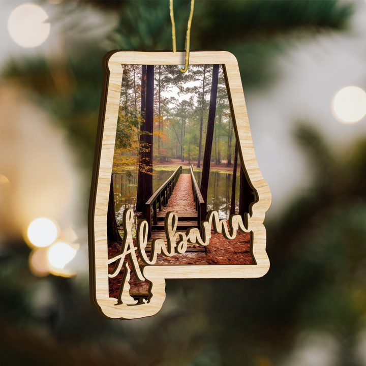 Alabama State Wood Ornament