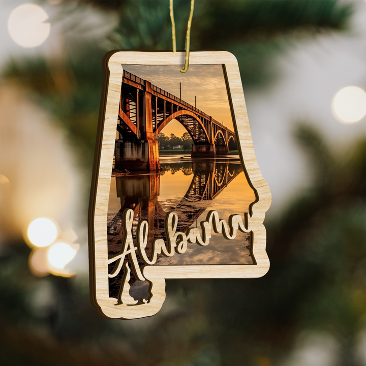 Alabama State Wood Ornament