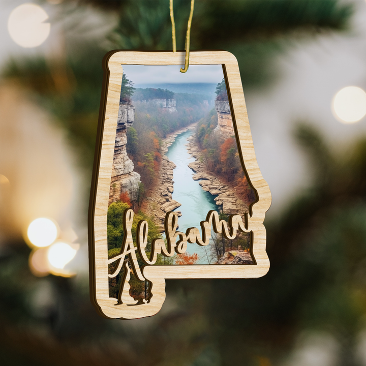 Alabama State Wood Ornament
