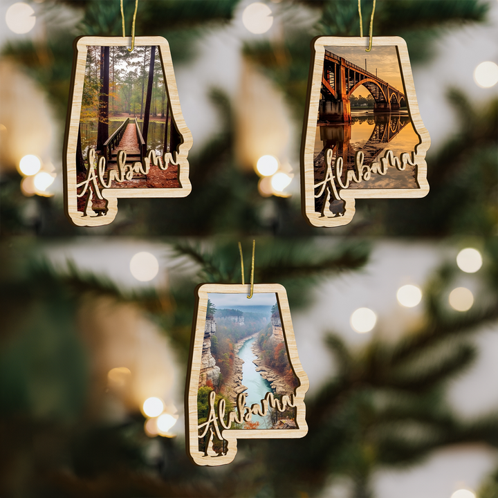 Alabama State Wood Ornament