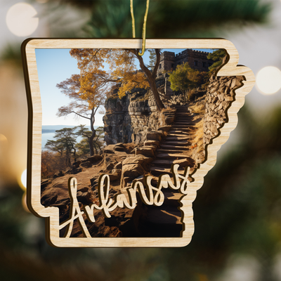 Arkansas State Wood Ornament