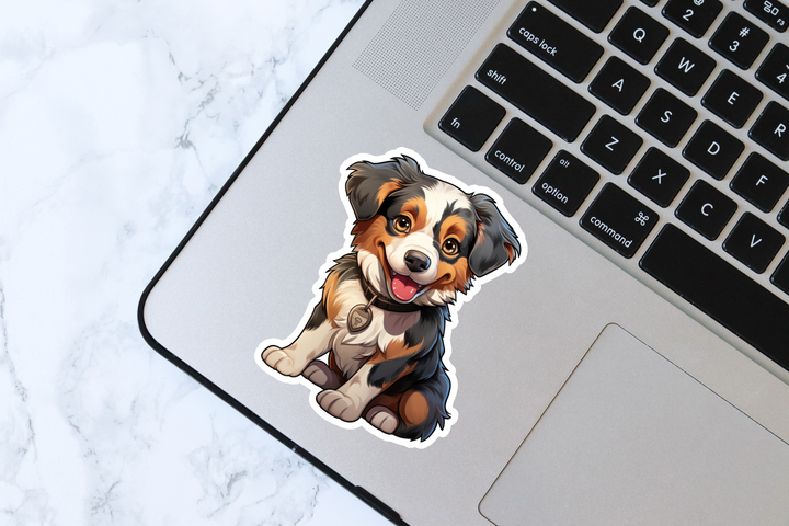 Australian Shepherd Puppy Vinyl Decal Sticker