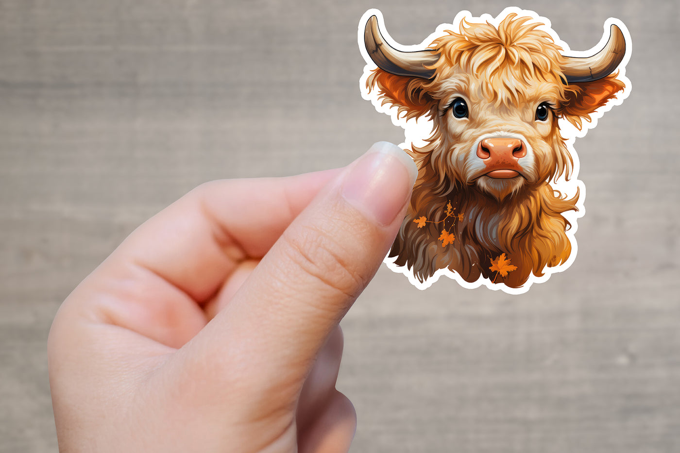 Baby Highland Cow Vinyl Decal Sticker