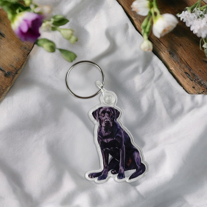 Black Labrador Acrylic Keychain