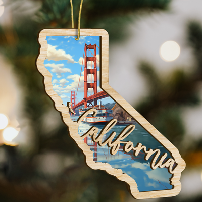 California State Wood Ornament