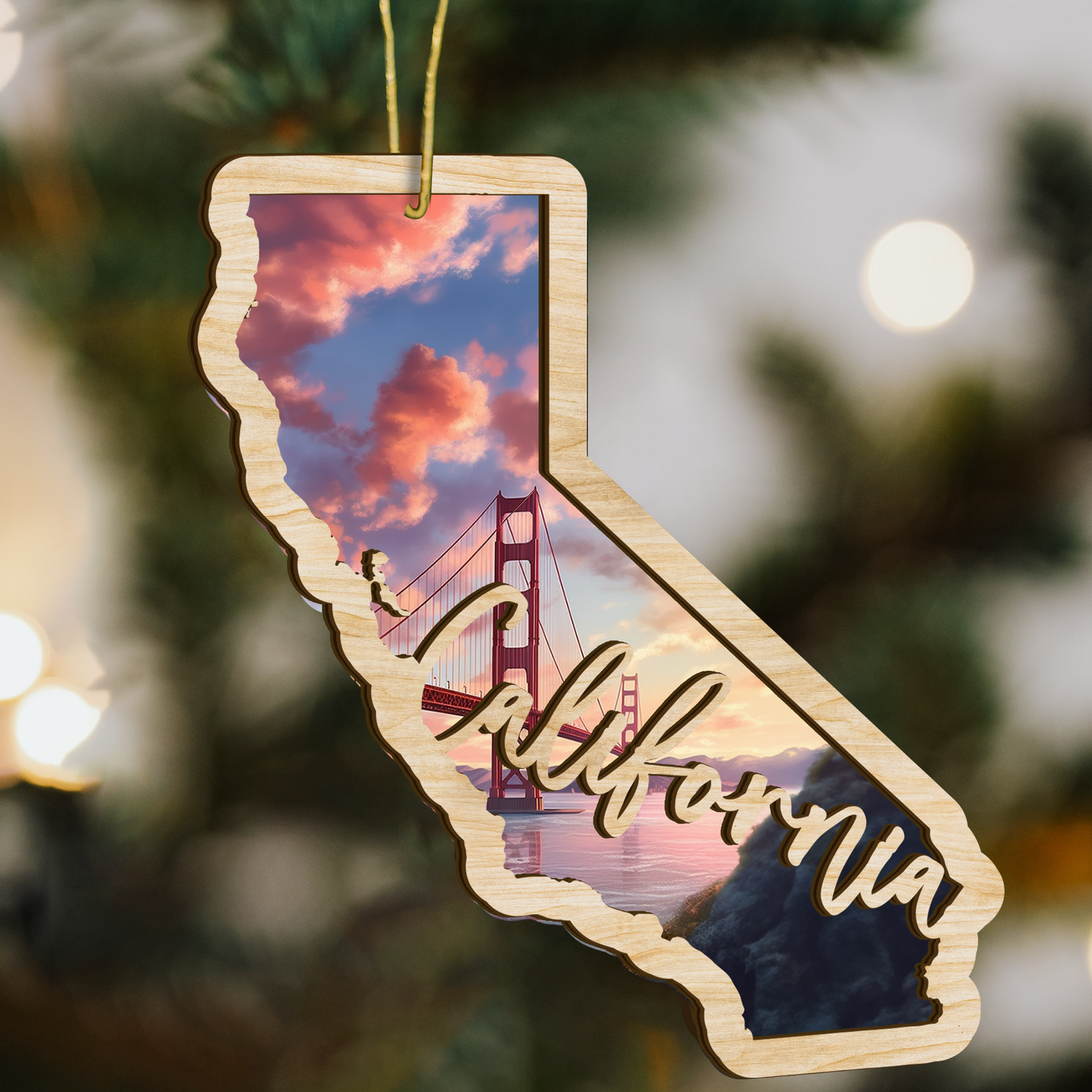 California State Wood Ornament