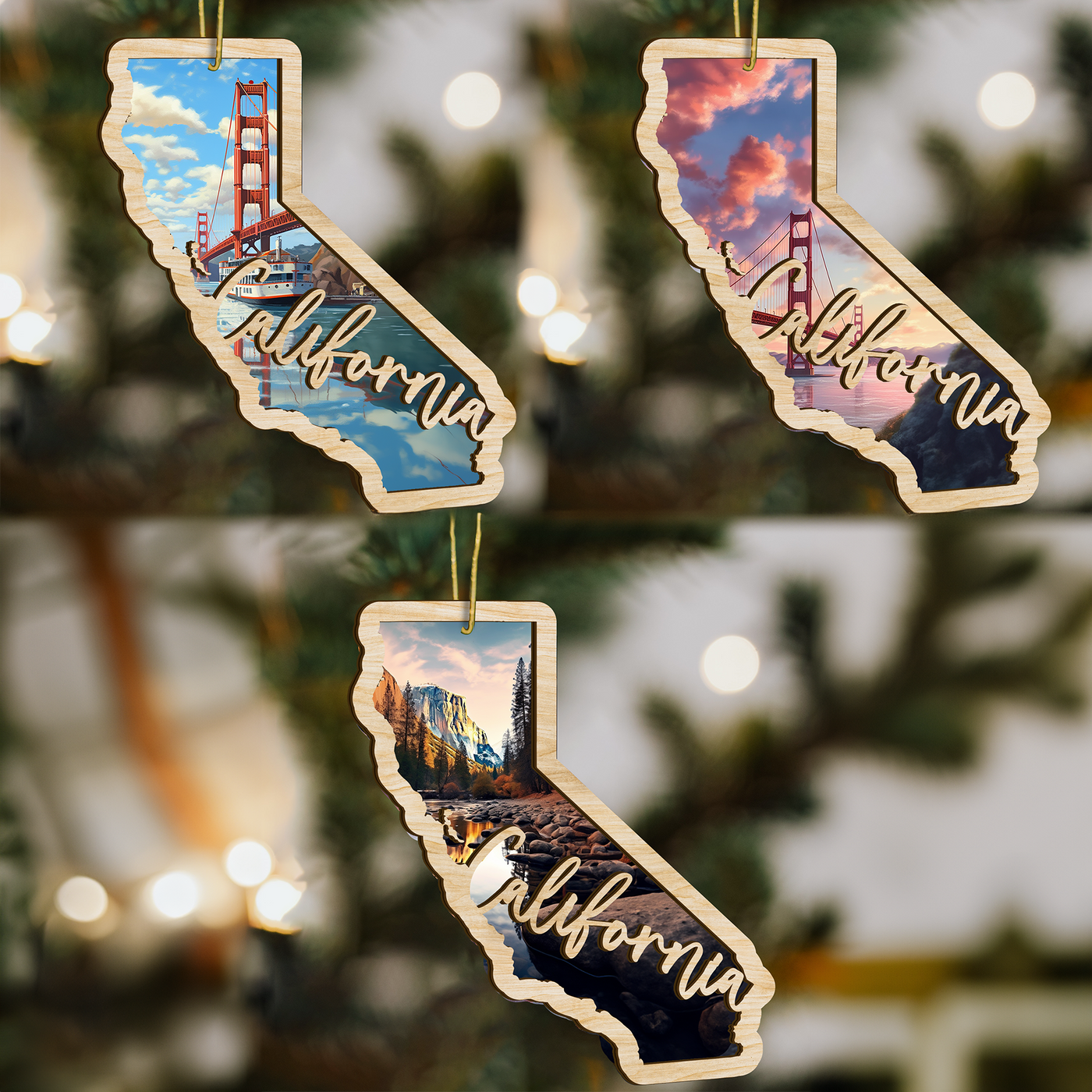 California State Wood Ornament