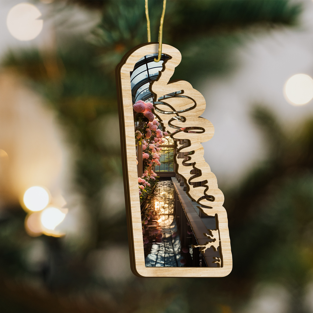 Delaware State Wood Ornament