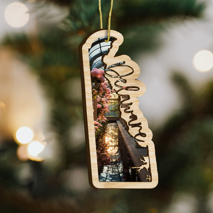 Delaware State Wood Ornament