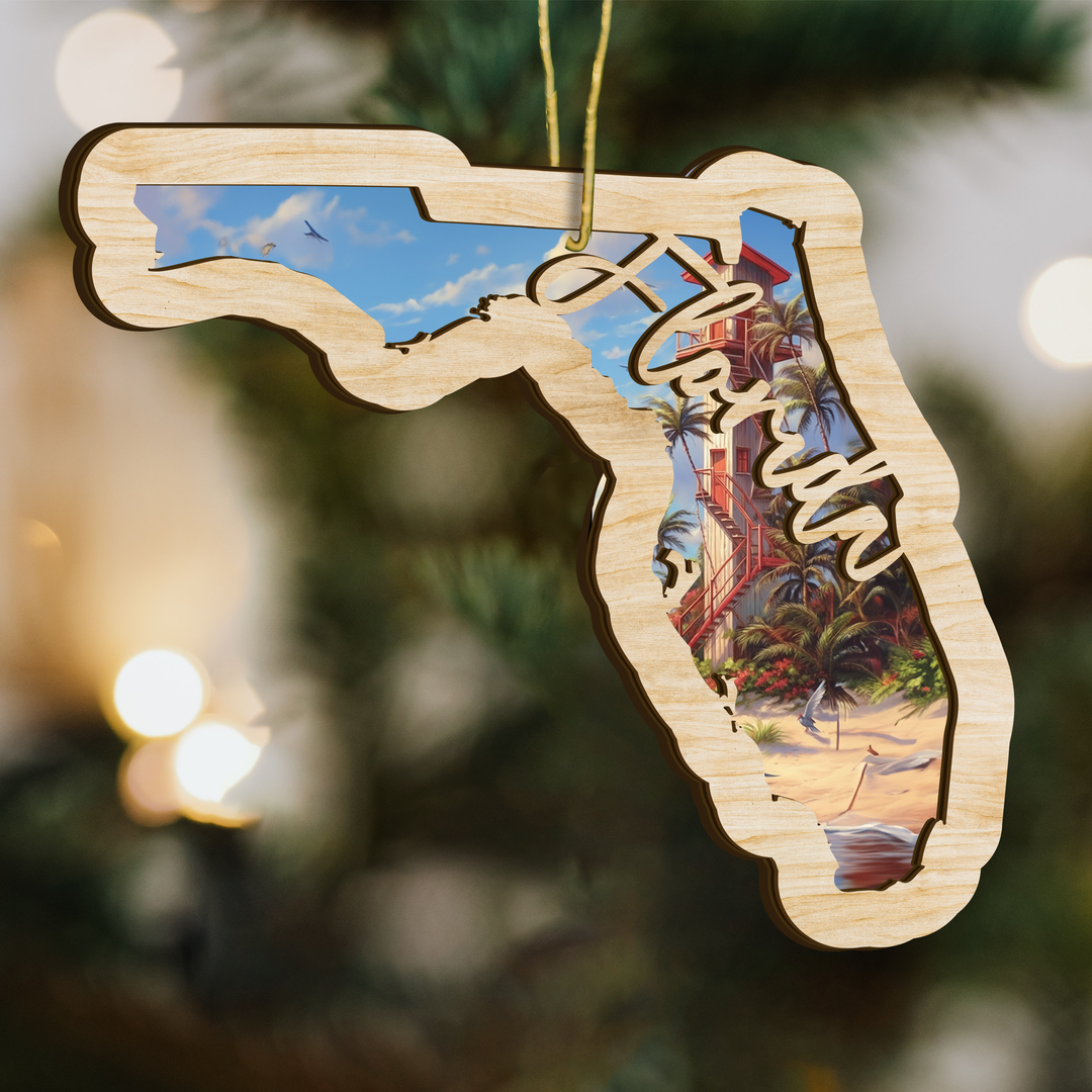 Florida State Wood Ornament