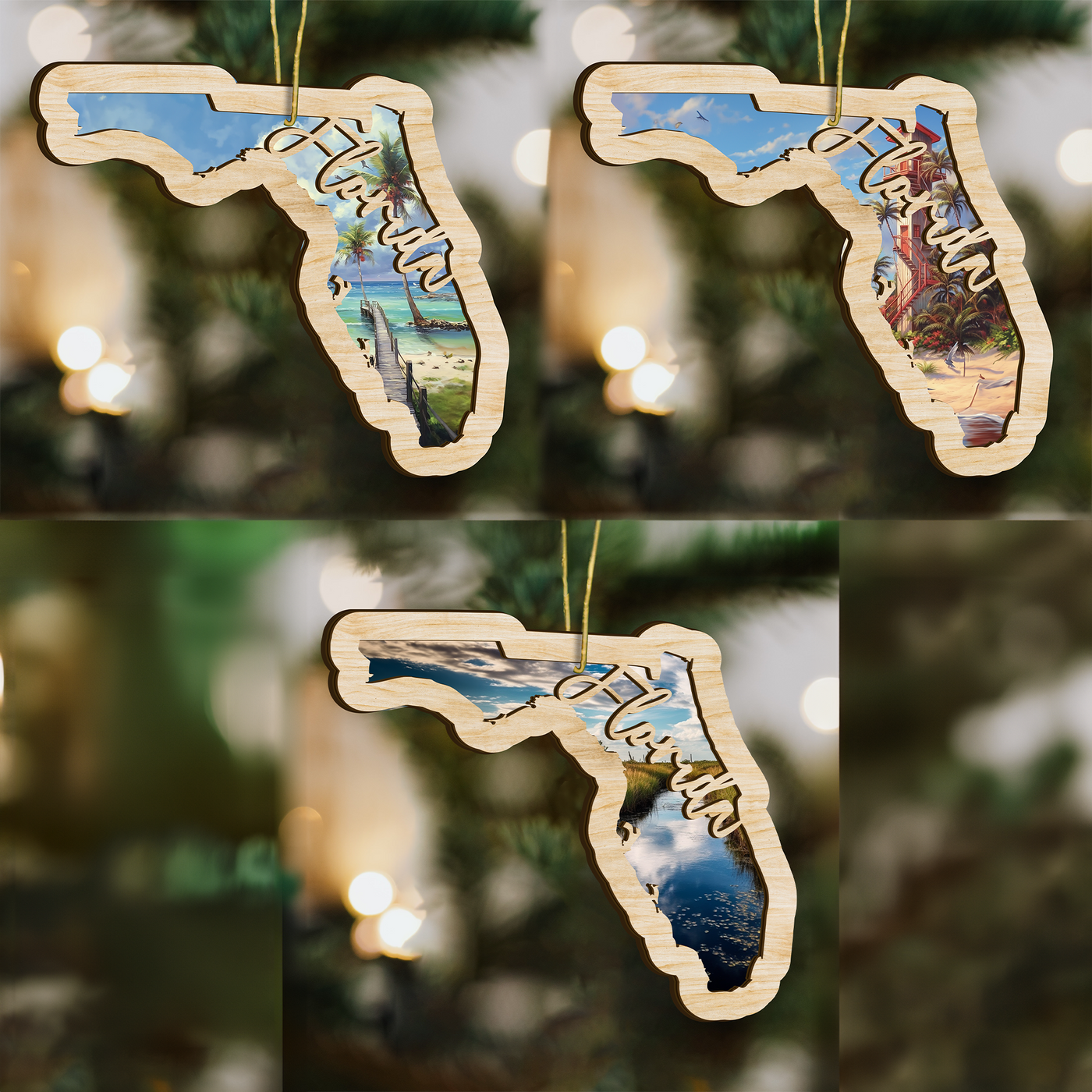 Florida State Wood Ornament