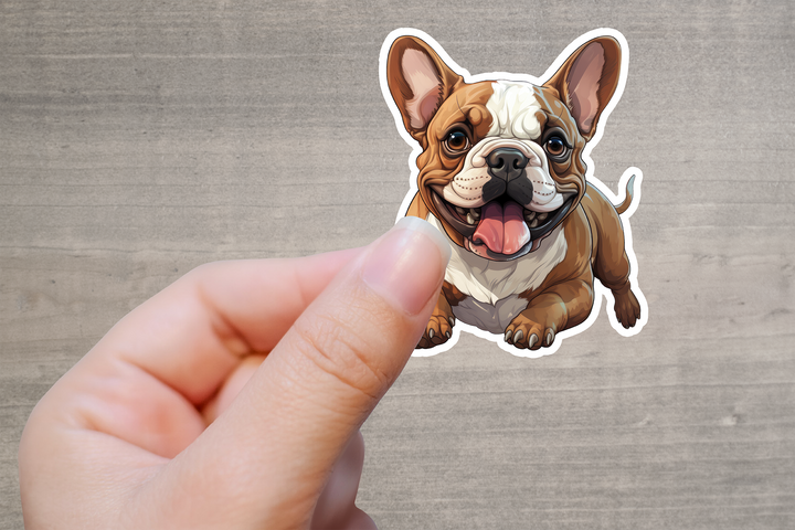 Happy French Bulldog Vinyl Decal Sticker