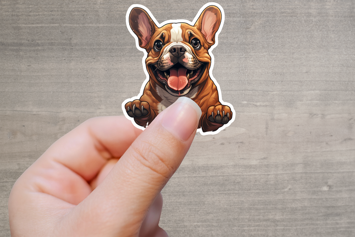 Happy French Bulldog Vinyl Decal Sticker