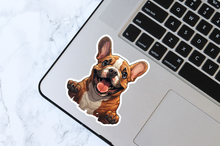 Happy French Bulldog Vinyl Decal Sticker