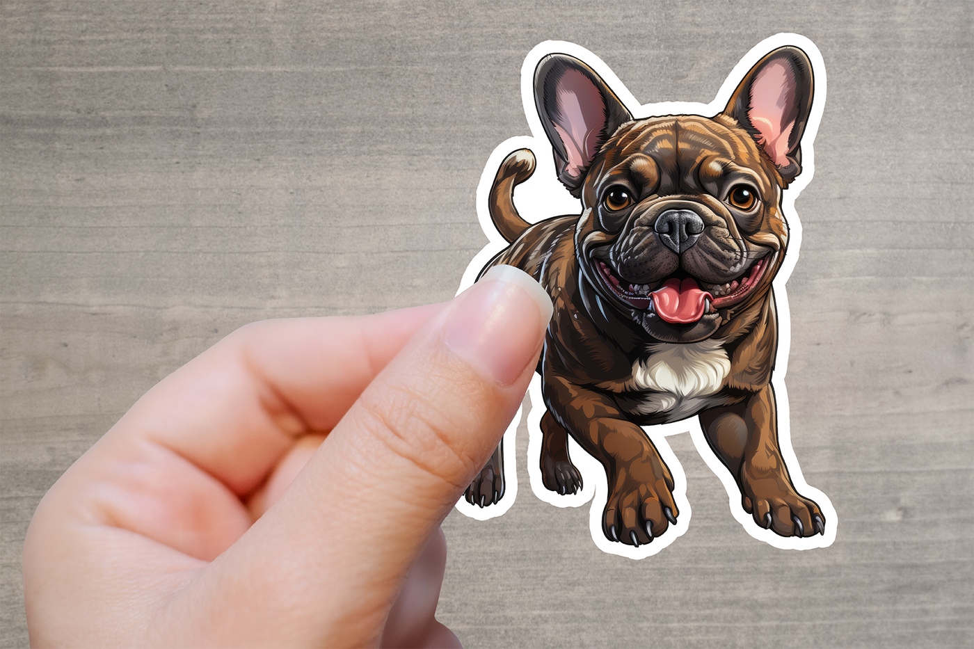 Happy French Bulldog Vinyl Decal Sticker