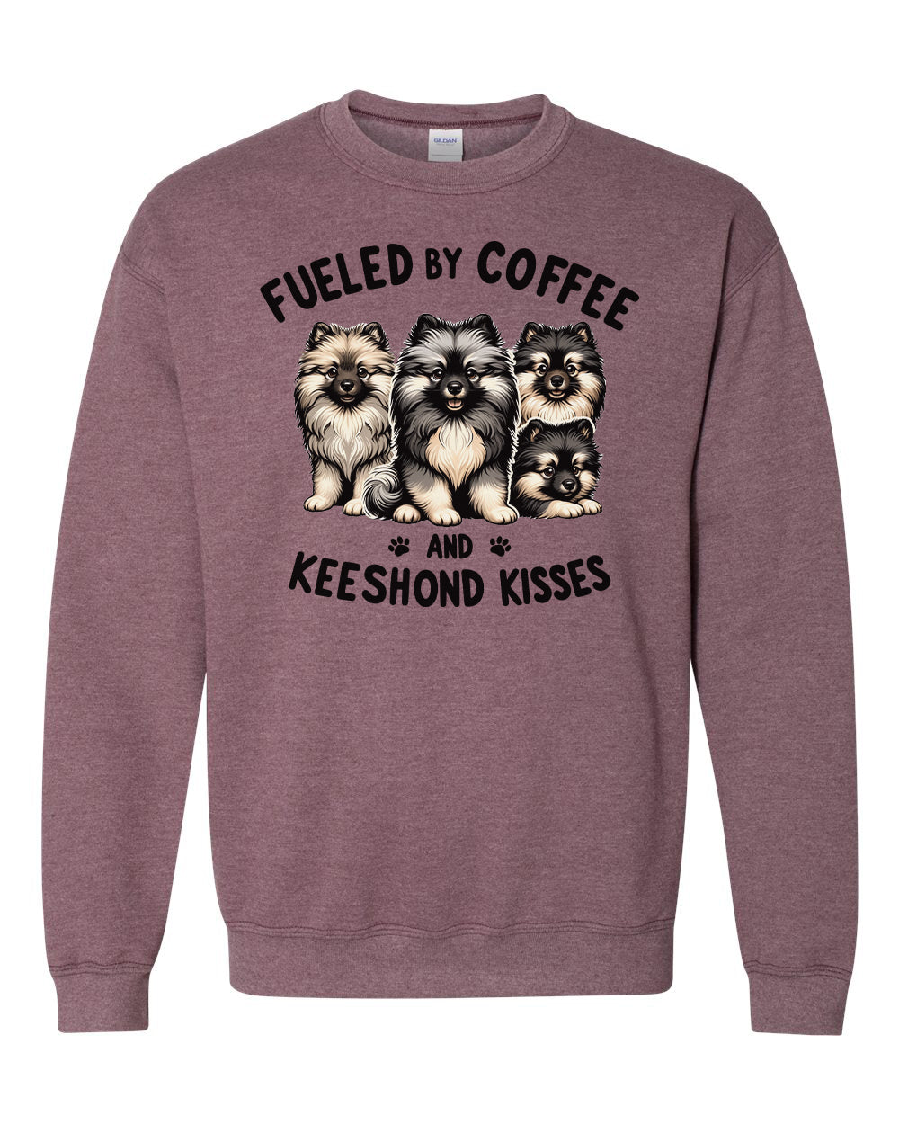 Fueled By Coffee and Keeshond Kisses Crewneck Sweatshirt
