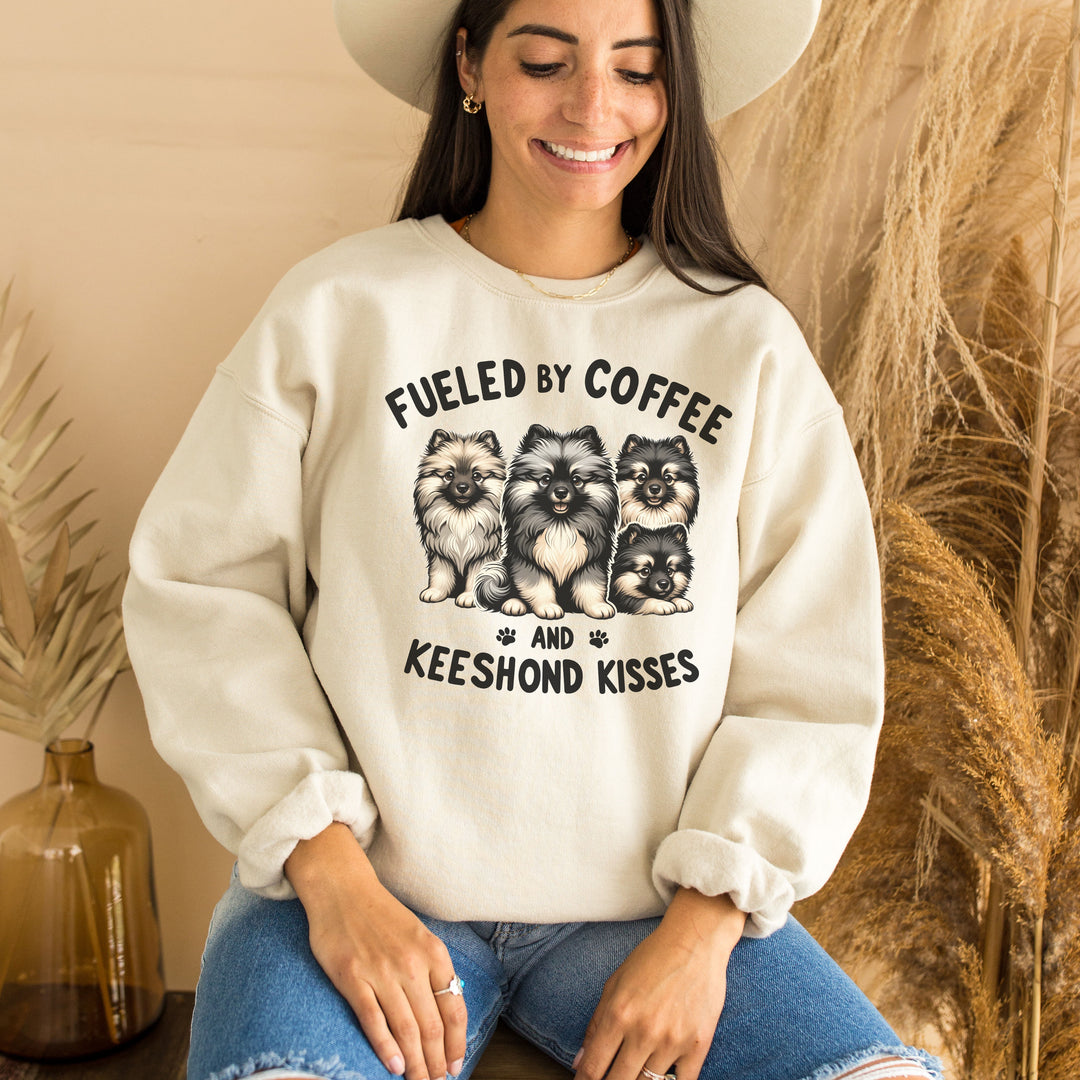 Fueled By Coffee and Keeshond Kisses Crewneck Sweatshirt