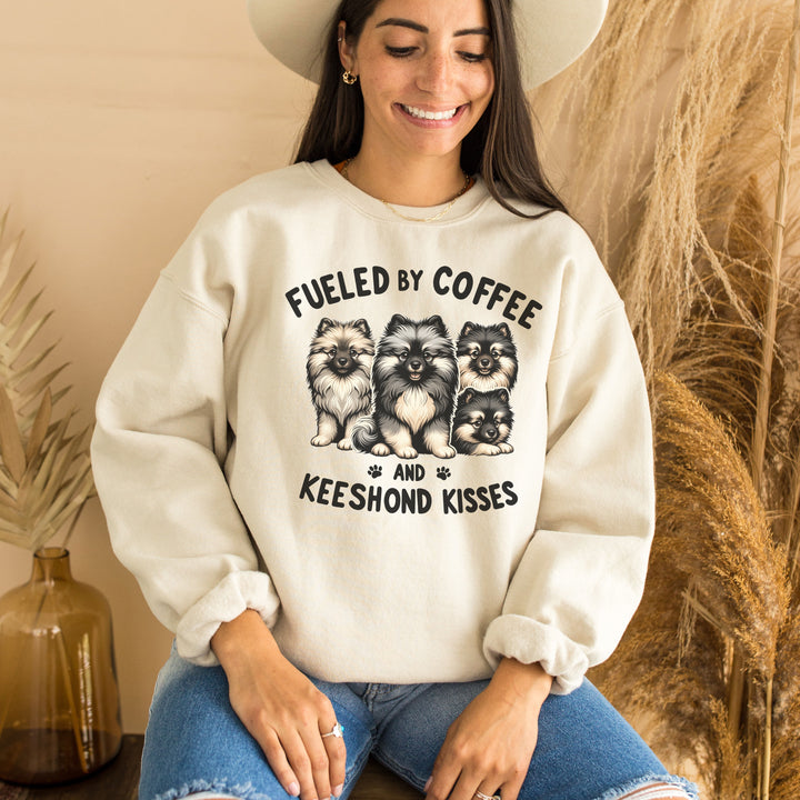 Fueled By Coffee and Keeshond Kisses Crewneck Sweatshirt