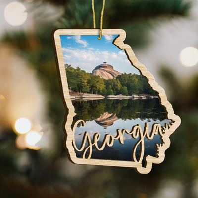 Georgia State Wood Ornament