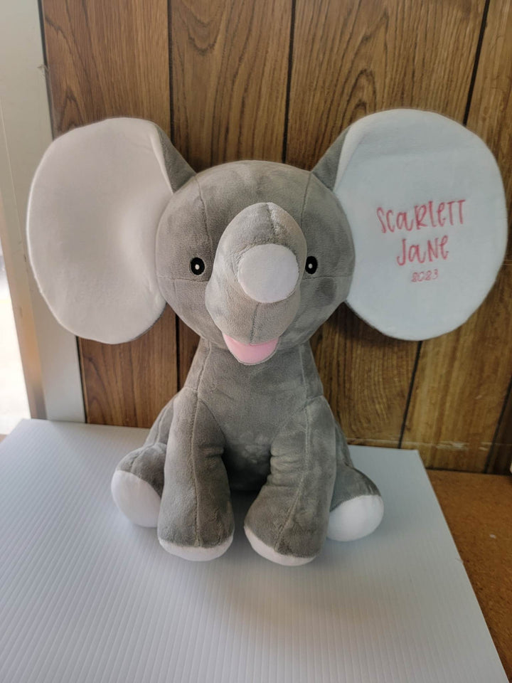 Personalized Birth Announcement Plush Elephant