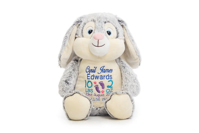 Grey Bunny Personalized Cubbie Plush