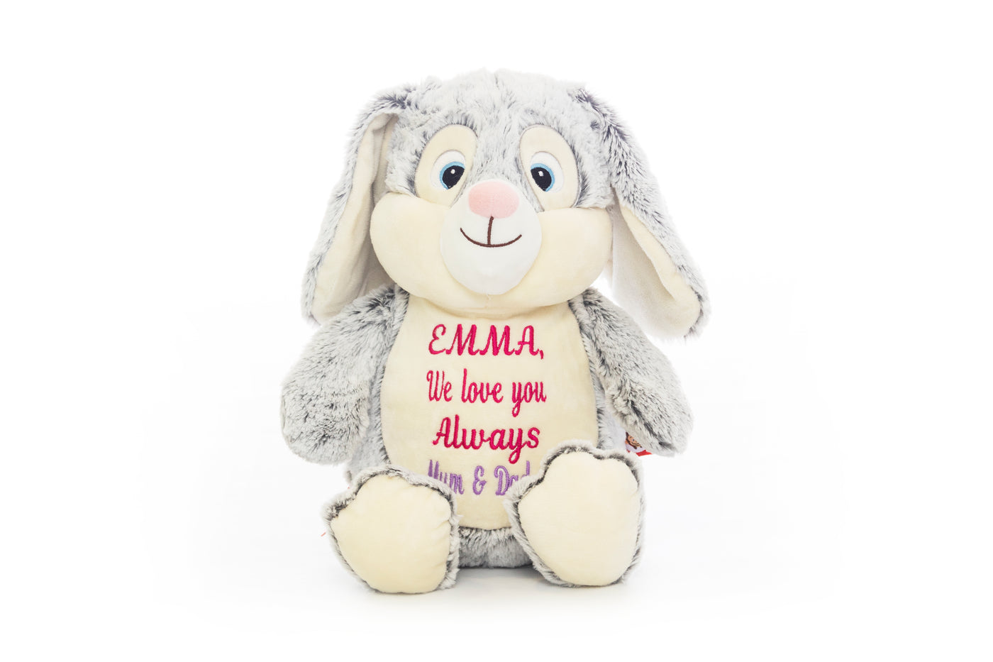 Grey Bunny Personalized Cubbie Plush