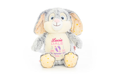 Grey Bunny Personalized Cubbie Plush