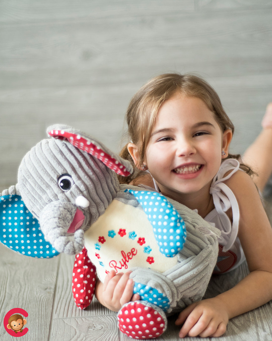 Harlequin Elephant Personalized Cubbie Plush