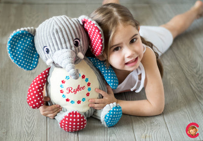 Harlequin Elephant Personalized Cubbie Plush