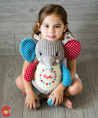 Harlequin Elephant Personalized Cubbie Plush