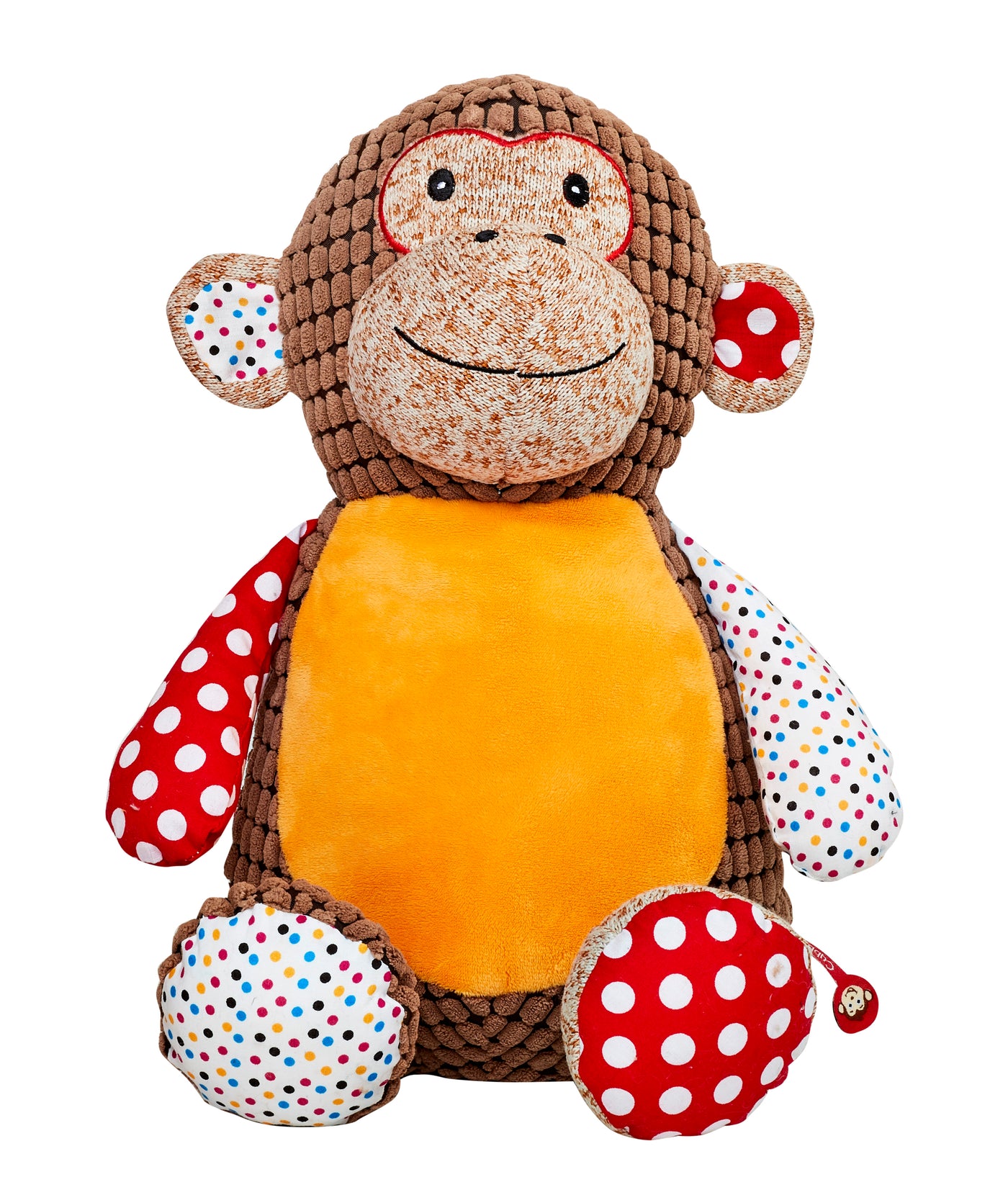 Harlequin Brown Monkey Personalized Cubbie Plush