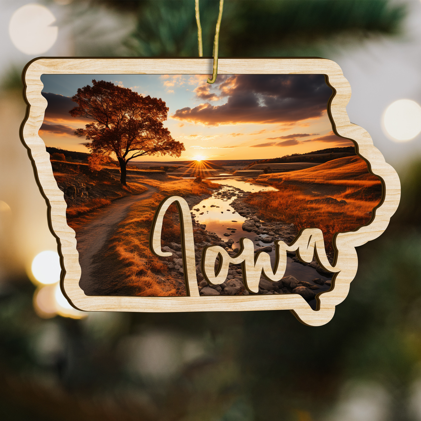 Iowa State Wood Ornament