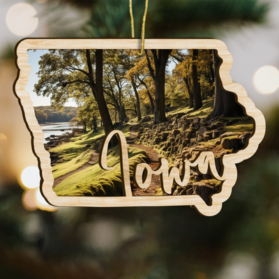 Iowa State Wood Ornament