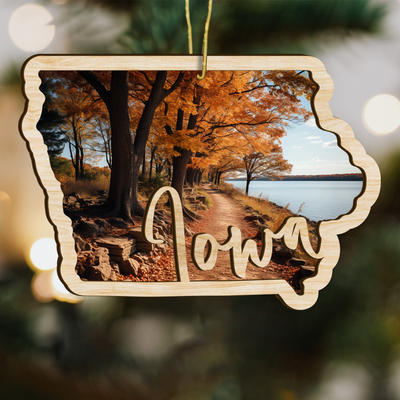 Iowa State Wood Ornament