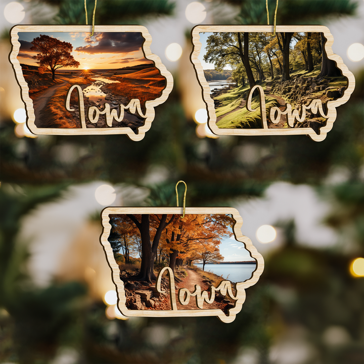 Iowa State Wood Ornament